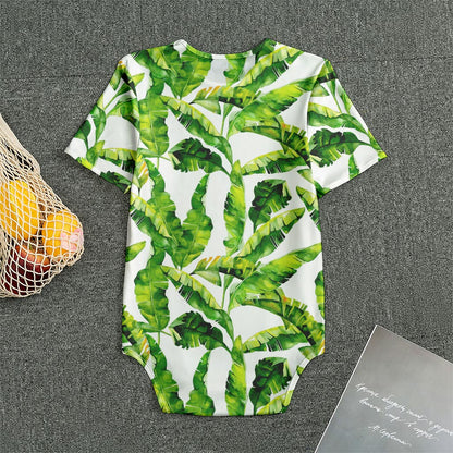 Tropical Banana Leaves Pattern Print Men's Bodysuit