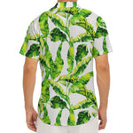 Tropical Banana Leaves Pattern Print Men's Deep V-Neck Shirt
