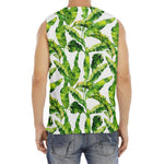 Tropical Banana Leaves Pattern Print Men's Fitness Tank Top