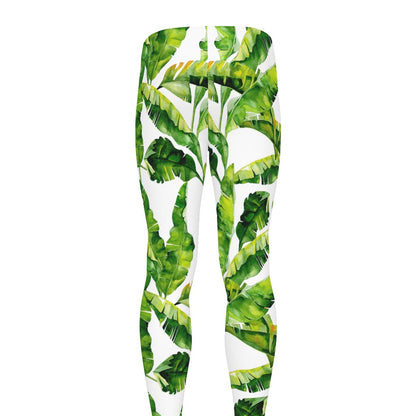 Tropical Banana Leaves Pattern Print Men's leggings