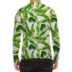 Tropical Banana Leaves Pattern Print Men's Long Sleeve Rash Guard