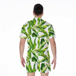 Tropical Banana Leaves Pattern Print Men's Rompers