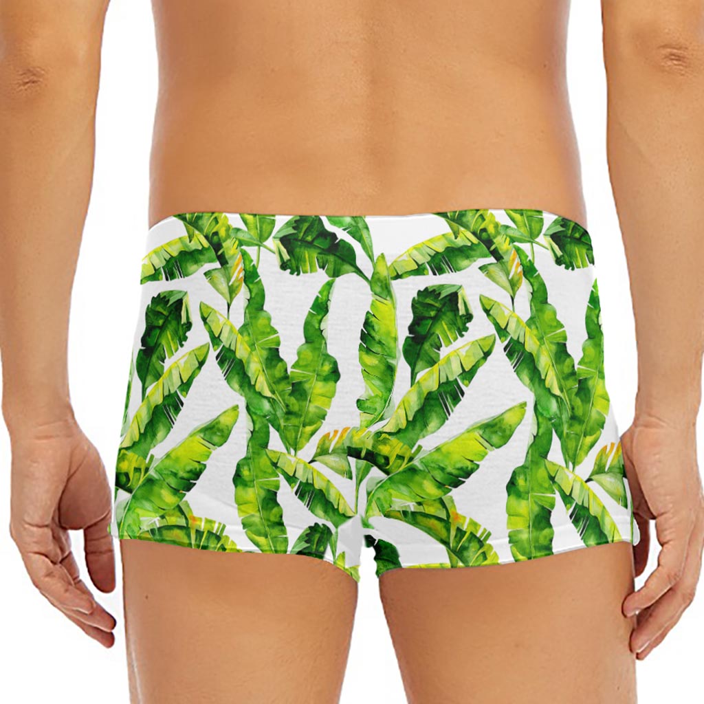Tropical Banana Leaves Pattern Print Men's Short Boxer Briefs