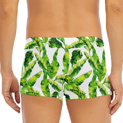 Tropical Banana Leaves Pattern Print Men's Short Boxer Briefs