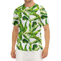 Tropical Banana Leaves Pattern Print Men's Short Sleeve Rash Guard