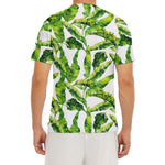Tropical Banana Leaves Pattern Print Men's Short Sleeve Rash Guard