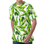 Tropical Banana Leaves Pattern Print Men's Velvet T-Shirt