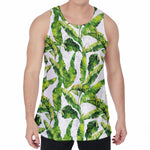 Tropical Banana Leaves Pattern Print Men's Velvet Tank Top
