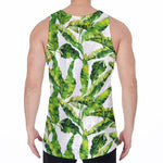 Tropical Banana Leaves Pattern Print Men's Velvet Tank Top