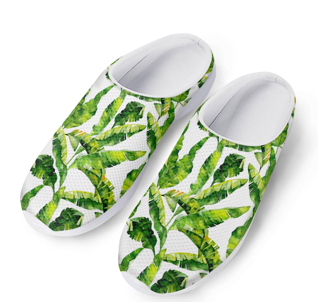 Tropical Banana Leaves Pattern Print Mesh Casual Shoes
