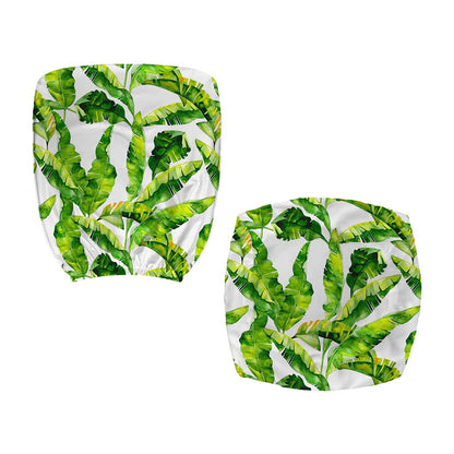 Tropical Banana Leaves Pattern Print Office Chair Cover