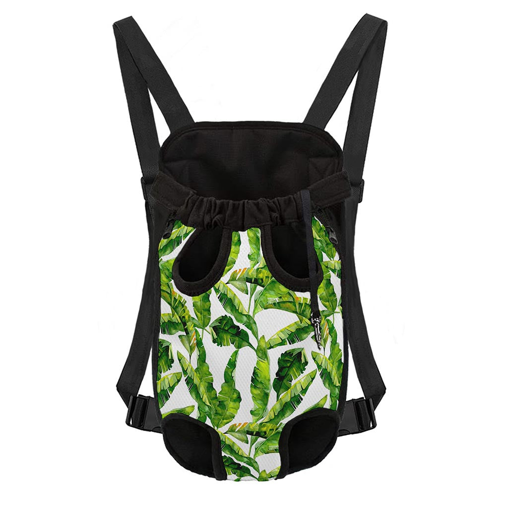 Tropical Banana Leaves Pattern Print Pet Carrier Backpack