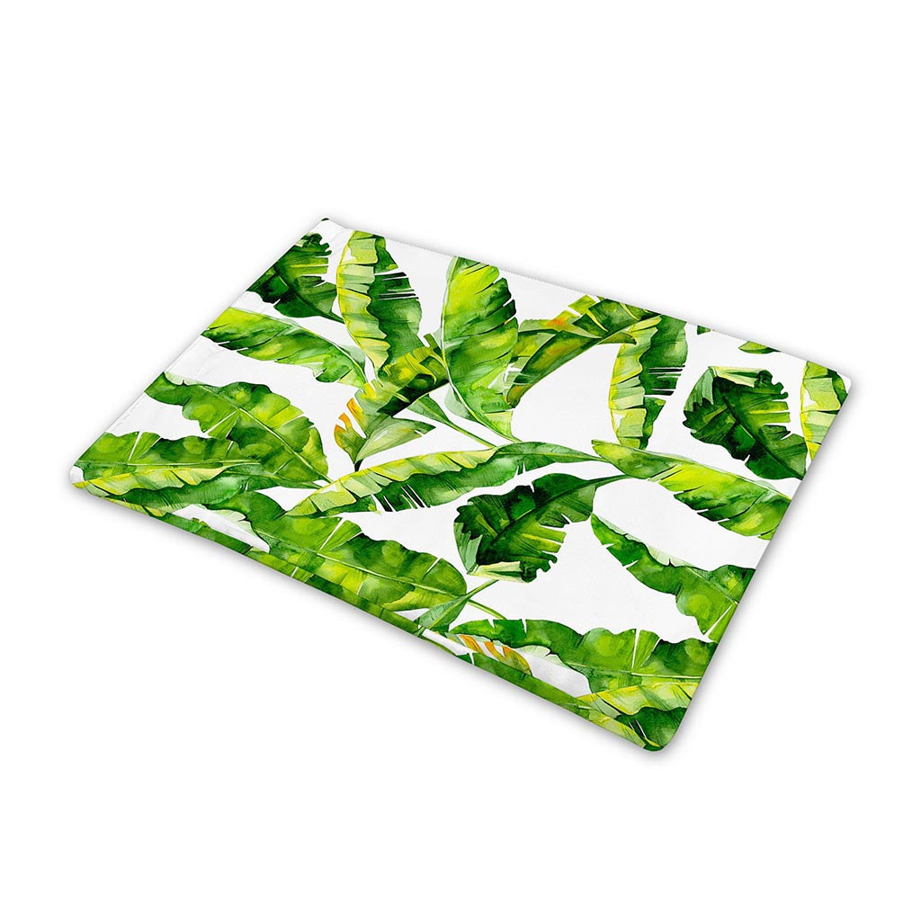 Tropical Banana Leaves Pattern Print Pet Cooling Mat Cover