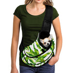 Tropical Banana Leaves Pattern Print Pet Sling Carrier