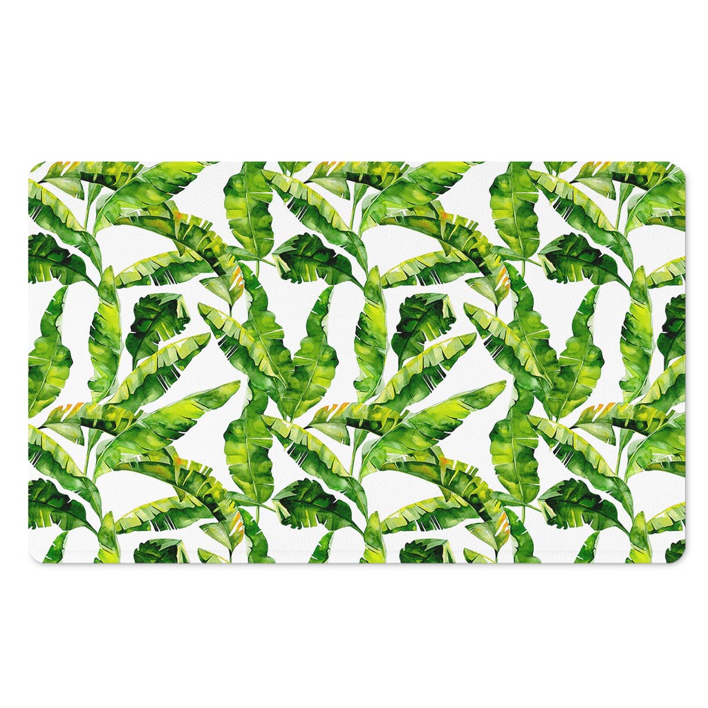 Tropical Banana Leaves Pattern Print Polyester Doormat