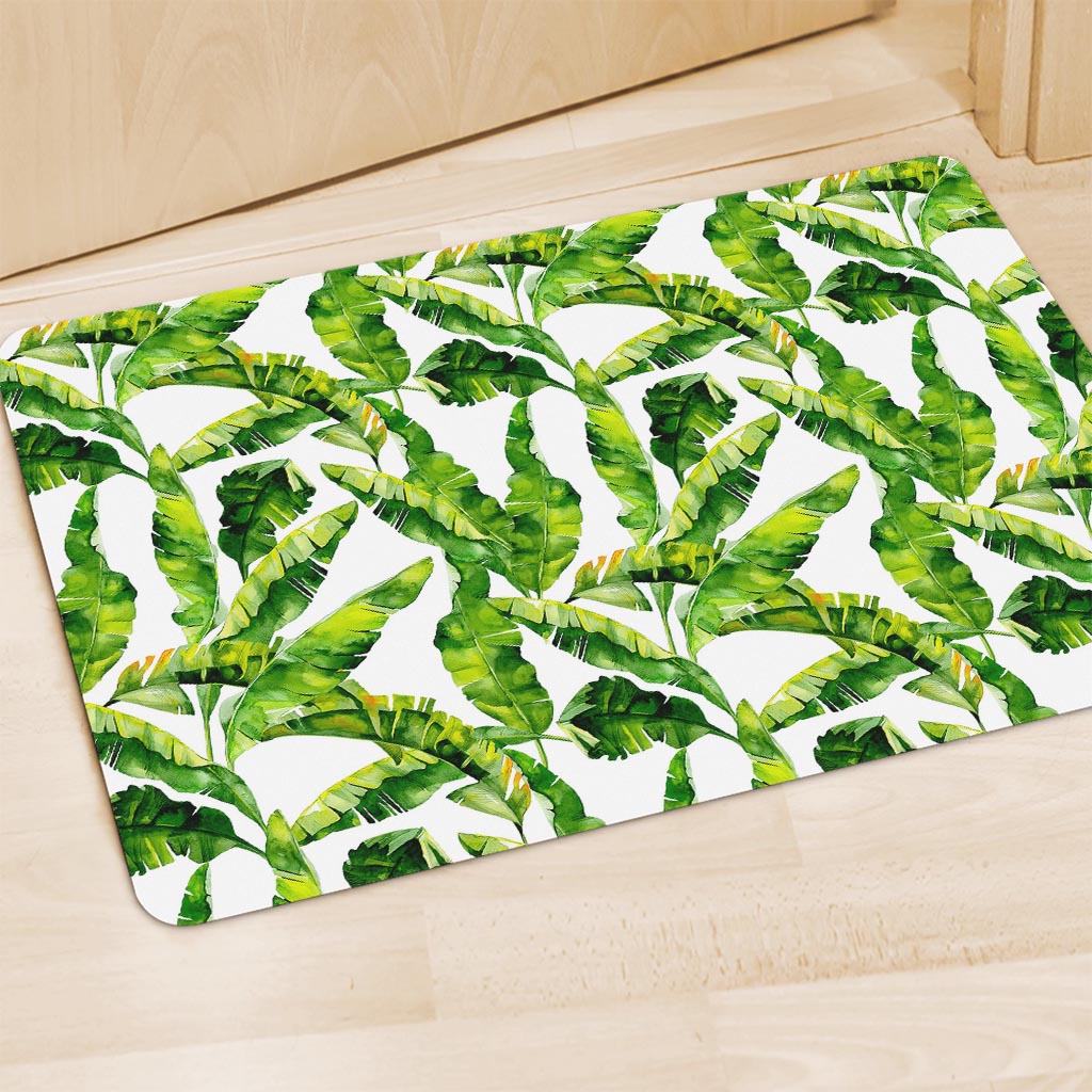 Tropical Banana Leaves Pattern Print Polyester Doormat