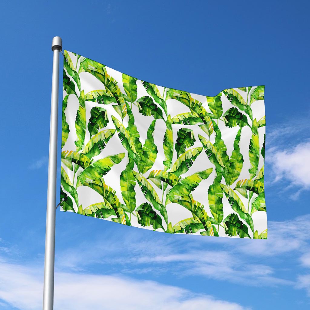 Tropical Banana Leaves Pattern Print Polyester Flag