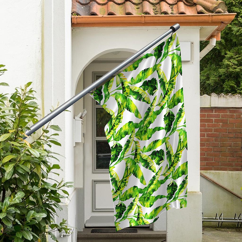 Tropical Banana Leaves Pattern Print Polyester Flag