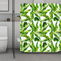Tropical Banana Leaves Pattern Print Polyester Shower Curtain