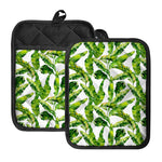 Tropical Banana Leaves Pattern Print Pot Holders With Pocket