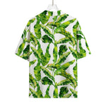 Tropical Banana Leaves Pattern Print Rayon Hawaiian Shirt