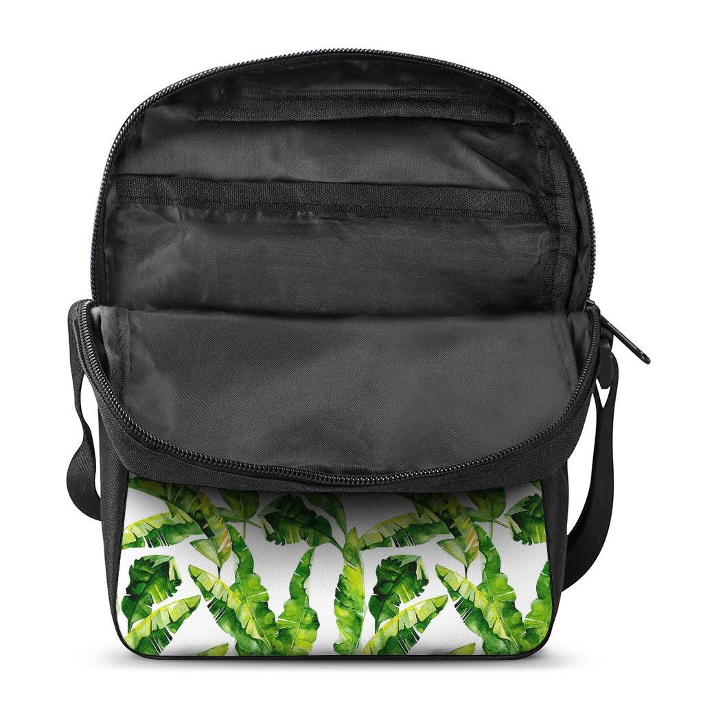 Tropical Banana Leaves Pattern Print Rectangular Crossbody Bag