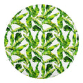 Tropical Banana Leaves Pattern Print Round Blanket