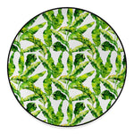 Tropical Banana Leaves Pattern Print Round Floor Mat
