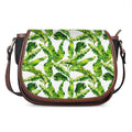 Tropical Banana Leaves Pattern Print Saddle Bag