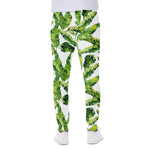 Tropical Banana Leaves Pattern Print Scuba Joggers