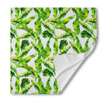 Tropical Banana Leaves Pattern Print Silk Bandana