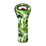 Tropical Banana Leaves Pattern Print Single Neoprene Wine Tote
