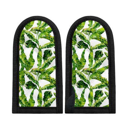 Tropical Banana Leaves Pattern Print Skillet Handle Cover