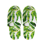 Tropical Banana Leaves Pattern Print Slippers
