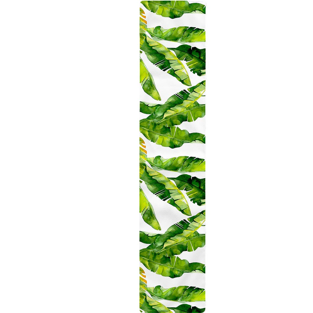 Tropical Banana Leaves Pattern Print Table Runner