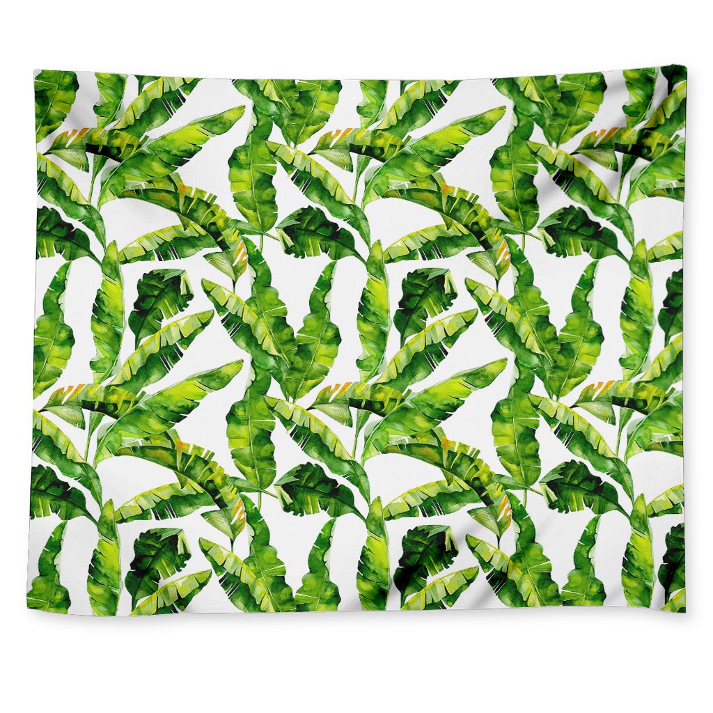 Tropical Banana Leaves Pattern Print Tapestry