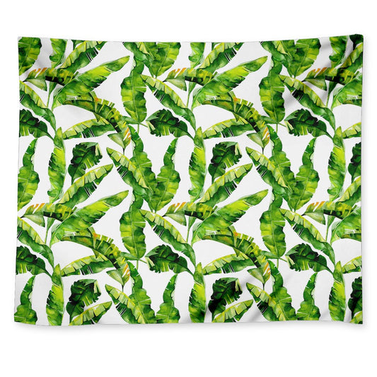 Tropical Banana Leaves Pattern Print Tapestry