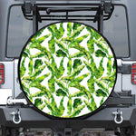Tropical Banana Leaves Pattern Print Tire Cover