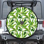 Tropical Banana Leaves Pattern Print Tire Cover With Camera Hole
