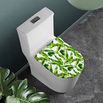 Tropical Banana Leaves Pattern Print Toilet Lid Cover