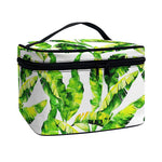 Tropical Banana Leaves Pattern Print Travel Makeup Bag