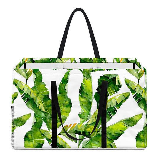 Tropical Banana Leaves Pattern Print Utility Tote Bag