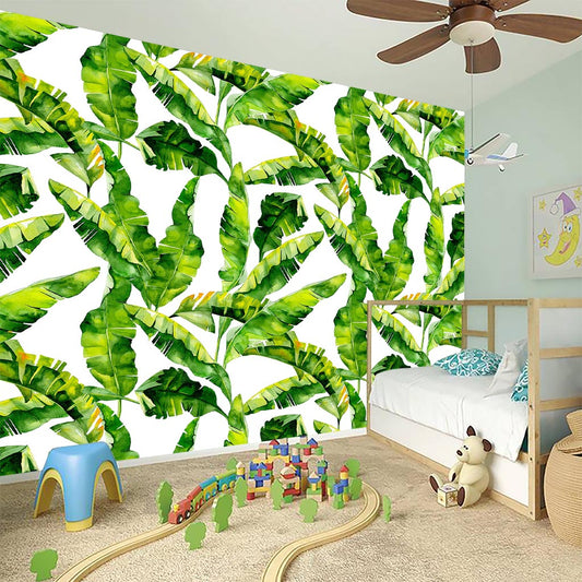 Tropical Banana Leaves Pattern Print Wall Sticker