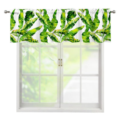 Tropical Banana Leaves Pattern Print Window Valance