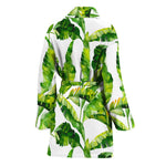 Tropical Banana Leaves Pattern Print Women's Bathrobe
