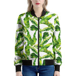 Tropical Banana Leaves Pattern Print Women's Bomber Jacket