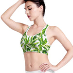 Tropical Banana Leaves Pattern Print Women's Sports Bra