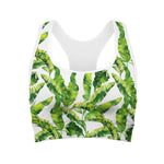 Tropical Banana Leaves Pattern Print Women's Sports Bra