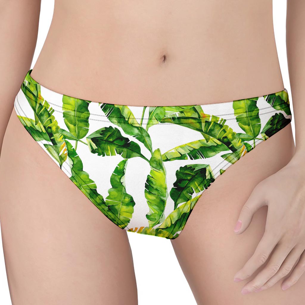 Tropical Banana Leaves Pattern Print Women's Thong