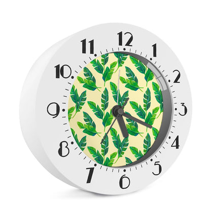 Tropical Banana Palm Leaf Pattern Print Alarm Clock
